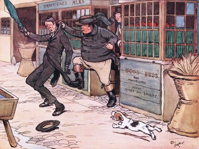 Es war ein schöner und aufregender Anblick, den rothaarigen Mann in Mr. Wellers Griff zu sehen von Cecil Charles Windsor Aldin